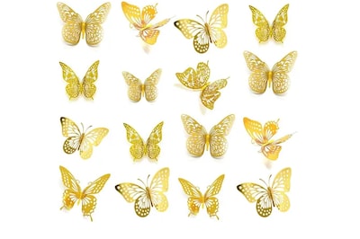 Foto 1 | Foto 1 | Set De 144 Mariposas Decorativas 3d En Color Metálico Para Pared Xtellar