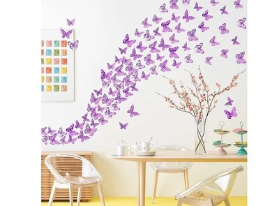 Foto 2 | Foto 2 | Xtellar 144pcs Colección Premium De Mariposas Decorativas 3d Metálicas Para Pared, Estilo Hueco Y Realista