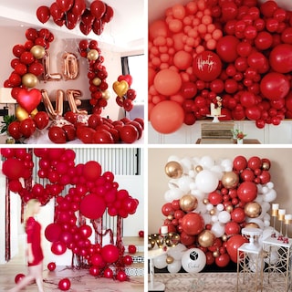 Foto 5 | Foto 5 | Globos Partywoo Rojo Rubí De 12 Pulgadas, 101 Unidades, Para Decoración - Venta Internacional.