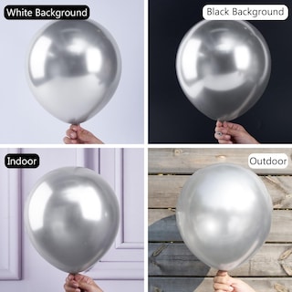 Foto 3 | Foto 3 | Globos Partywoo De Plata Metalizada, 100 Unidades, Diferentes Tamaños - Venta Internacional.