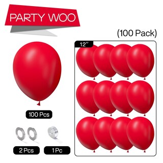 Foto 5 | Foto 5 | Globos Partywoo Rojos De 12 Pulgadas, 100 Unidades, Para Decoración - Venta Internacional.
