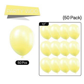 Foto 5 | Foto 5 | Balloon Partywoo, Amarillo Pastel, 12 Pulgadas, 50 Unidades Para Decoración - Venta Internacional.