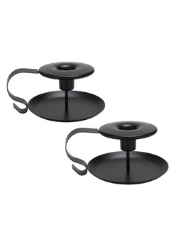 Foto 1 | Foto 1 | Set De 2 Portavelas Zense Aura De Metal Color Negro