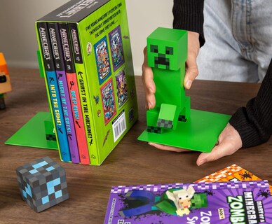 Foto 5 | Foto 5 | Juego De 2 Libros Bookends Minecraft Creeper De 6 Pulgadas Para Estantería - Venta Internacional.