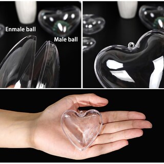 Foto 2 | Foto 2 | Adorno Navideño Jishi En Forma De Corazón De Plástico Transparente De 65 Mm  Paquete De 10 - Venta Internacional.