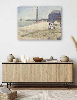 Foto 5 | Foto 5 | Cuadro Decorativo - El Faro De Honfleur (1886)- Georges Seurat - Costa - 46x61 - Impresión En Lienzo - Fine Art Tj