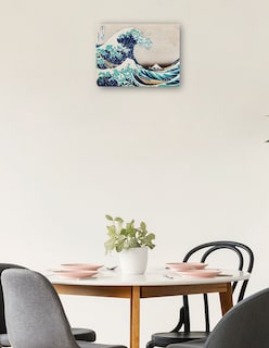 Foto 2 | Foto 2 | Cuadro Decorativo - La Gran Ola- Hokusai - Costa - 107x143 - Impresión En Lienzo - Fine Art Tj