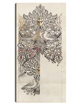 Cuadro Decorativo - Paloma Y Rosa (1879)- William Morris - Abstracto - 46x89 - Impresión En Lienzo - Fine Art Tj