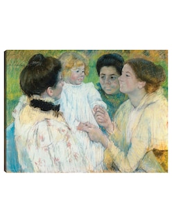 Foto 1 | Foto 1 | Cuadro Decorativo - Mujeres Admirando A Un Niño (1897)- Mary Cassatt - Religión - 46x61 - Impresión En Lienzo - Fine Art Tj