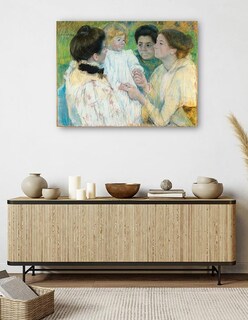 Foto 5 | Foto 5 | Cuadro Decorativo - Mujeres Admirando A Un Niño (1897)- Mary Cassatt - Religión - 69x92 - Impresión En Lienzo - Fine Art Tj