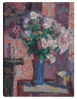 Foto 1 | Foto 1 | Cuadro Decorativo - Rosas En Un Jarrón Azul (hacia 1914-15)- Harold Gilman - Floral - 28x36 - Impresión En Lienzo - Fine Art Tj