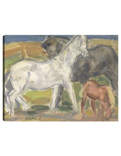 Foto 1 | Foto 1 | Cuadro Decorativo - Tres Caballos En Un Paisaje (1918)- Leo Gestel - Religión - 46x61 - Impresión En Lienzo - Fine Art Tj