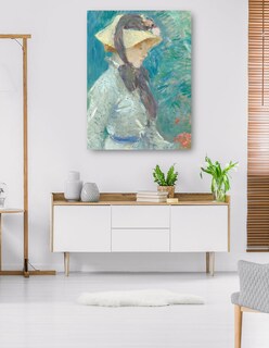 Foto 5 | Foto 5 | Cuadro Decorativo - Mujer Joven Con Sombrero De Paja- Berthe Morisot - Fotografía - 28x36 - Impresión En Lienzo - Fine Art Tj