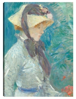 Foto 1 | Foto 1 | Cuadro Decorativo - Mujer Joven Con Sombrero De Paja- Berthe Morisot - Fotografía - 46x61 - Impresión En Lienzo - Fine Art Tj