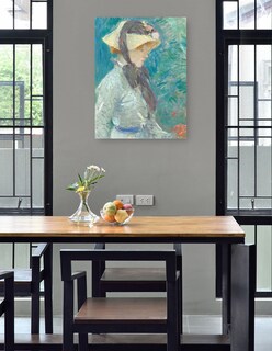 Foto 4 | Foto 4 | Cuadro Decorativo - Mujer Joven Con Sombrero De Paja- Berthe Morisot - Fotografía - 46x61 - Impresión En Lienzo - Fine Art Tj