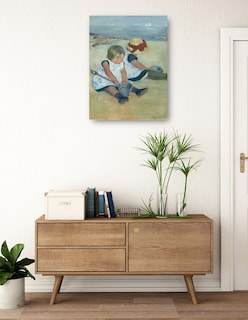 Foto 3 | Foto 3 | Cuadro Decorativo - Niños Jugando En La Playa (1884)- Mary Cassatt - Fotografía - 46x61 - Impresión En Lienzo - Fine Art Tj