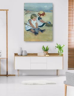Foto 5 | Foto 5 | Cuadro Decorativo - Niños Jugando En La Playa (1884)- Mary Cassatt - Fotografía - 46x61 - Impresión En Lienzo - Fine Art Tj