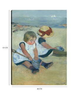 Foto 6 | Foto 6 | Cuadro Decorativo - Niños Jugando En La Playa (1884)- Mary Cassatt - Fotografía - 46x61 - Impresión En Lienzo - Fine Art Tj