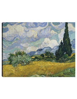 Foto 1 | Foto 1 | Cuadro Decorativo - Campo De Trigo Con Cipreses (1889)- Vincent Van Gogh - Paisaje - 77x102 - Impresión En Lienzo - Fine Art Tj