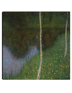 Foto 1 | Foto 1 | Cuadro Decorativo - A Orillas Del Lago Con Abedules- Gustav Klimt - Paisaje - 72x72 - Impresión En Lienzo - Fine Art Tj