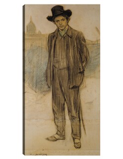 Foto 1 | Foto 1 | Cuadro Decorativo - Retrato De Pablo Picasso (hacia 1900)- Ramon Casas - Fotografía - 54x102 - Impresión En Lienzo - Fine Art Tj