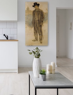 Foto 5 | Foto 5 | Cuadro Decorativo - Retrato De Pablo Picasso (hacia 1900)- Ramon Casas - Fotografía - 54x102 - Impresión En Lienzo - Fine Art Tj