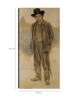 Foto 6 | Foto 6 | Cuadro Decorativo - Retrato De Pablo Picasso (hacia 1900)- Ramon Casas - Fotografía - 54x102 - Impresión En Lienzo - Fine Art Tj