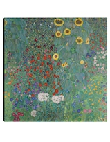 Cuadro Decorativo - Jardín De La Cabaña Con Girasoles (1907)- Gustav Klimt - Floral - 72x72 - Impresión En Lienzo - Fine Art Tj