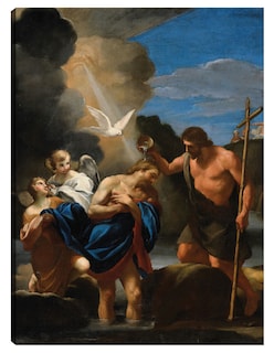 Foto 1 | Foto 1 | Cuadro Decorativo - El Bautismo De Cristo (ca. 1650)- Andrea Sacchi - Religión - 46x61 - Impresión En Lienzo - Fine Art Tj