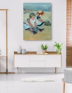 Foto 5 | Foto 5 | Cuadro Decorativo - Niños Jugando En La Playa- Mary Cassatt - Costa - 77x102 - Impresión En Lienzo - Fine Art Tj