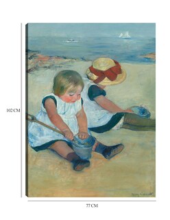Foto 6 | Foto 6 | Cuadro Decorativo - Niños Jugando En La Playa- Mary Cassatt - Costa - 77x102 - Impresión En Lienzo - Fine Art Tj