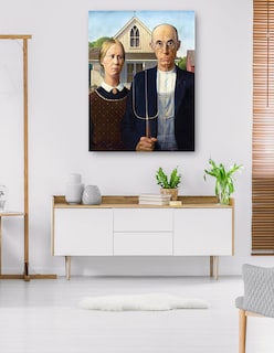 Foto 5 | Foto 5 | Cuadro Decorativo - Gótico Americano (1930)- Grant Wood - Fotografía - 28x36 - Impresión En Lienzo - Fine Art Tj