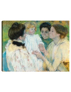 Foto 1 | Foto 1 | Cuadro Decorativo - Mujeres Admirando A Un Niño (1897)- Mary Cassatt - Religión - 28x36 - Impresión En Lienzo - Fine Art Tj