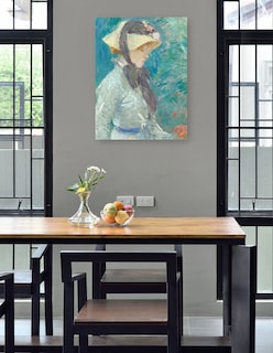 Foto 4 | Foto 4 | Cuadro Decorativo - Mujer Joven Con Sombrero De Paja- Berthe Morisot - Fotografía - 69x92 - Impresión En Lienzo - Fine Art Tj