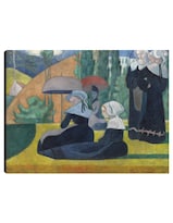 Cuadro Decorativo - Mujeres Bretonas Con Paraguas (1892)- Emile Bernard - Religión - 28x36 - Impresión En Lienzo - Fine Art Tj