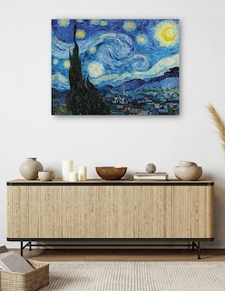 Foto 5 | Foto 5 | Cuadro Decorativo - La Noche Estrellada (1889)- Vincent Van Gogh - Paisaje - 69x92 - Impresión En Lienzo - Fine Art Tj