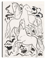 Cuadro Decorativo - Tres Caballos (1925)- Leo Gestel - Animales - 46x61 - Impresión En Lienzo - Fine Art Tj