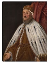 Cuadro Decorativo - Dux Pietro Loredano- Jacopo Tintoretto - Fotografía - 28x36 - Impresión En Lienzo - Fine Art Tj