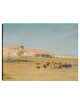 Cuadro Decorativo - Paisaje Egipcio- Joseph Farquharson - Religión - 46x61 - Impresión En Lienzo - Fine Art Tj