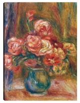 Cuadro Decorativo - Jarrón De Rosas (c. 1890-1900)- Pierre-auguste Renoir  - Floral - 69x92 - Impresión En Lienzo - Fine Art Tj