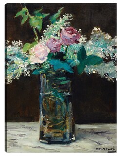 Foto 1 | Foto 1 | Cuadro Decorativo - Jarrón De Lilas Y Rosas Blancas (1883)- Edouard Manet - Floral - 69x92 - Impresión En Lienzo - Fine Art Tj