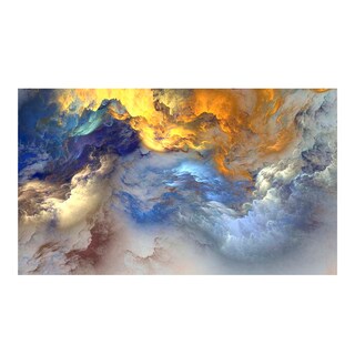 Foto 1 | Foto 1 | Cuadro Entelado Abstracto Nubes Doradas 100x150 Cm Cuadros Cuadros