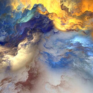 Foto 3 | Foto 3 | Cuadro Entelado Abstracto Nubes Doradas 100x150 Cm Cuadros Cuadros