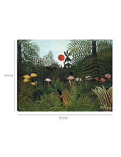 Foto 6 | Foto 6 | Cuadro Decorativo - Tigre En Una Tormenta Tropical (1891)- Henri Rousseau - Paisaje - 69x92 - Impresión En Lienzo - Fine Art Tj