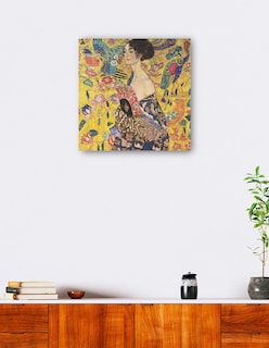 Foto 5 | Foto 5 | Cuadro Decorativo - Mujer Con Abanico (1917-1918)- Gustav Klimt - Fotografía - 31x31 - Impresión En Lienzo - Fine Art Tj
