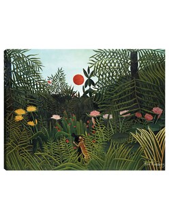 Foto 1 | Foto 1 | Cuadro Decorativo - Tigre En Una Tormenta Tropical (1891)- Henri Rousseau - Paisaje - 46x61 - Impresión En Lienzo - Fine Art Tj