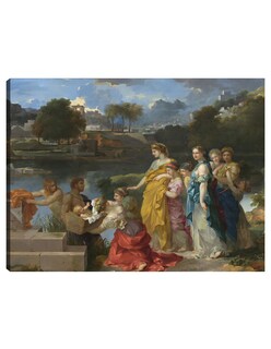 Foto 1 | Foto 1 | Cuadro Decorativo - El Hallazgo De Moisés C. 1655/1660- Sébastien Bourdon - Religión - 28x36 - Impresión En Lienzo - Fine Art Tj