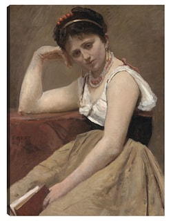 Foto 1 | Foto 1 | Cuadro Decorativo - Lectura Interrumpida- Jean-baptiste-camille Corot - Fotografía - 69x92 - Impresión En Lienzo - Fine Art Tj