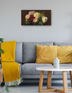 Foto 4 | Foto 4 | Cuadro Decorativo - Rosas De Niza Sobre Una Mesa, 1882- Henri Fantin-latour - Floral - 46x89 - Impresión En Lienzo - Fine Art Tj