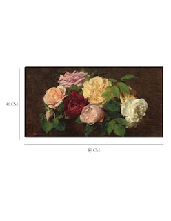 Foto 6 | Foto 6 | Cuadro Decorativo - Rosas De Niza Sobre Una Mesa, 1882- Henri Fantin-latour - Floral - 46x89 - Impresión En Lienzo - Fine Art Tj